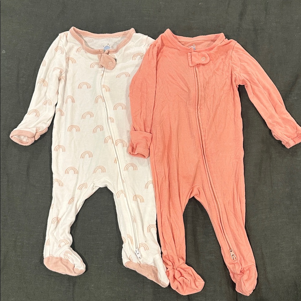 Cloud Island Baby Pajamas in Pink and Cream